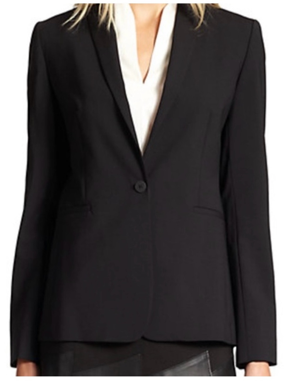 ELIE TAHARI - Darcy - All Weather Wool Black Single-Button Women's Blazer